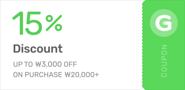 UP TO ￦3,000 OFF ON PURCHASE ￦20,000+